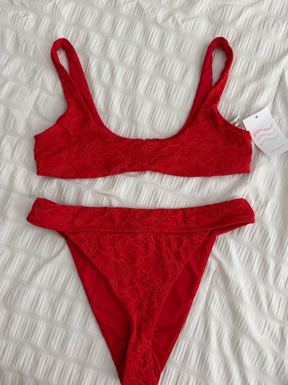 Dippin Daisys, Red Lace Bikini Set - Women's Intimates & Swim Size L